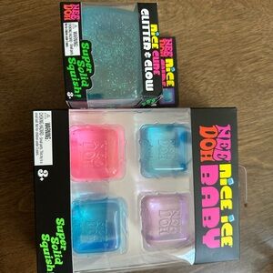 Needoh Glitter Glow Nice Cube and Needoh Nice Ice Baby 4 Pack